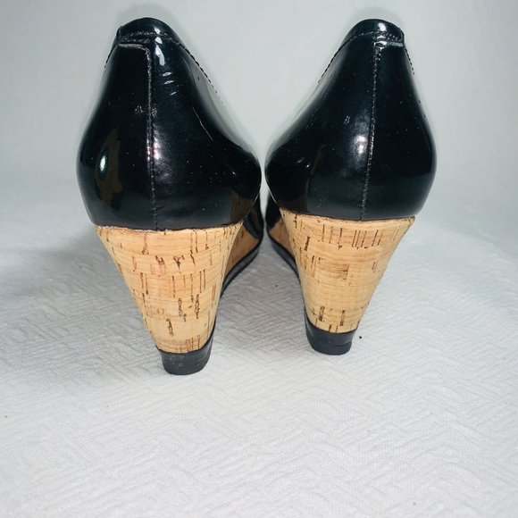 Arturo Chang Peep toe wedges black 8 - Picture 4 of 5